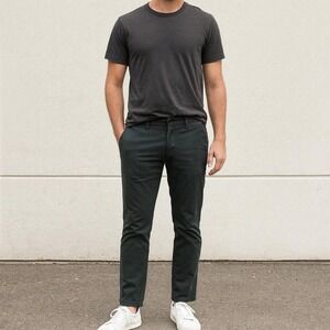 Hudson Chino Pants Mens 32 Black Casual Everyday Comfort Stretch Designer Preppy